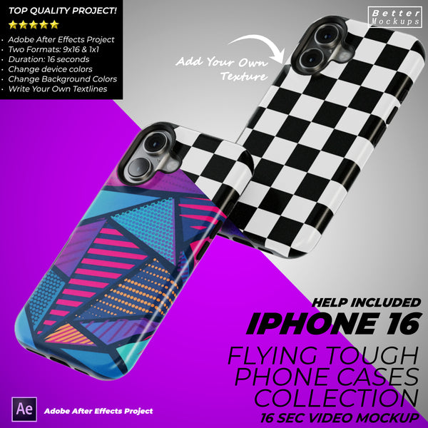 Flying iPhone Cases Video Mockup Template