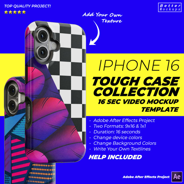 iPhone 16 Tough Case Collection Video Mockup Template