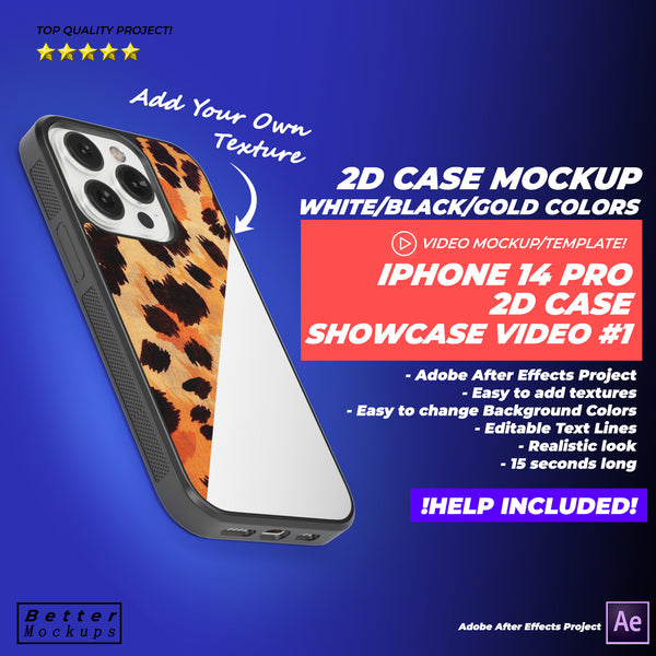 iPhone 14 Pro 2D Case Video Mockup Showcase Project