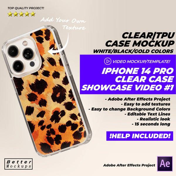 iPhone 14 Pro Clear TPU Transparent Case Video Showcase Mockup #1