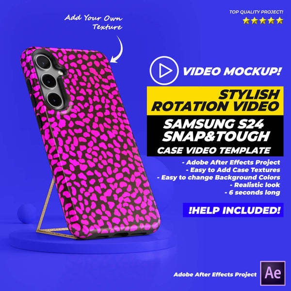 Samsung S24 Tough Snap Case Rotation Video Mockup