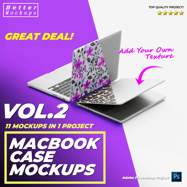 Macbook Case Mockup Vol2 - Podbase Laptop Skin Case Mockup