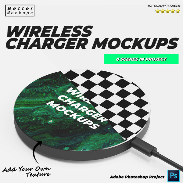 Wireless Charger with Transparent Background Product Mockup
