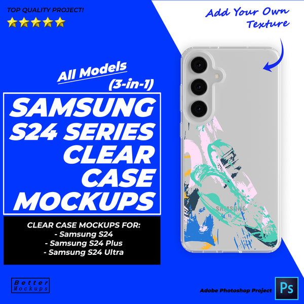 S24 Series Clear Case Front Mockups