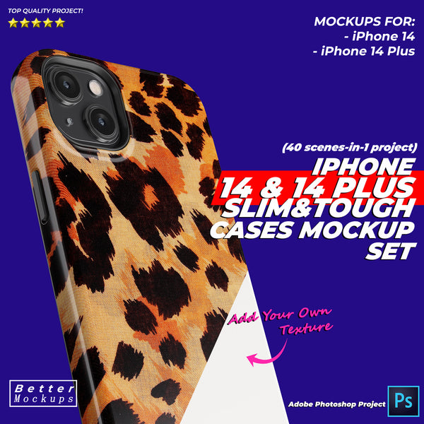 iPhone 14/14 Plus Snap Tough Case Mockups