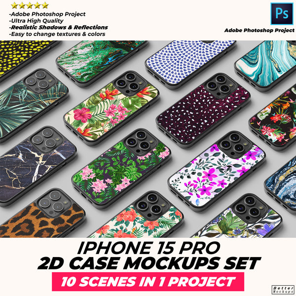 iPhone 15 Pro 2D Case Mockup