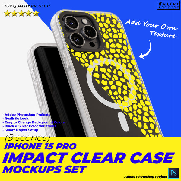 iPhone 15 Pro Impact Case Mockup Magsafe Compatible