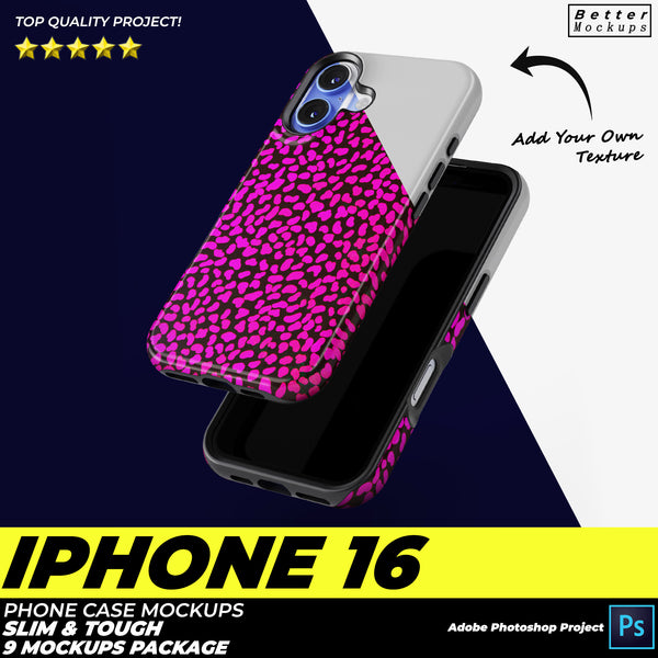 iPhone 16 Phone Case Mockups 9 in 1